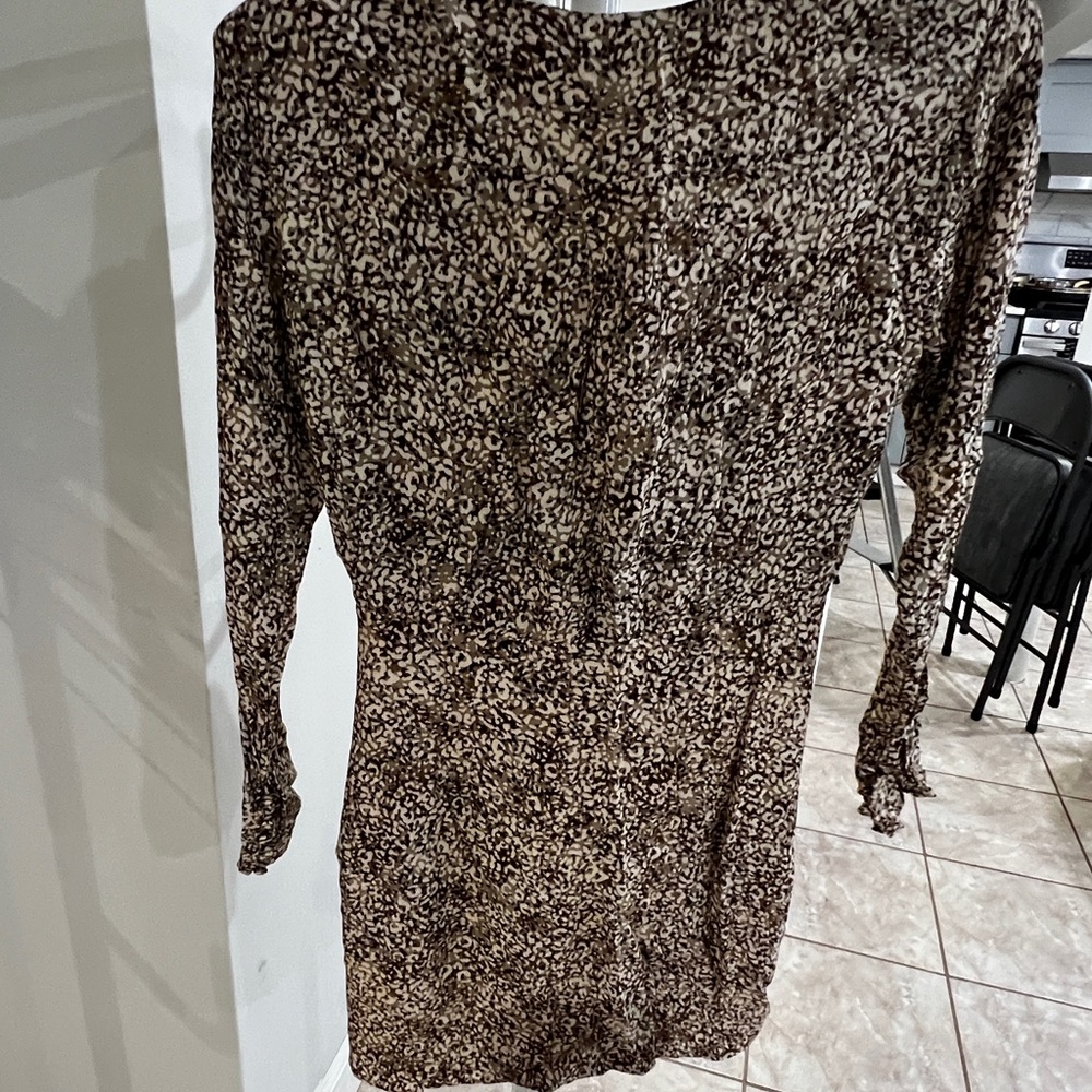 Zara front wrap print mini dress